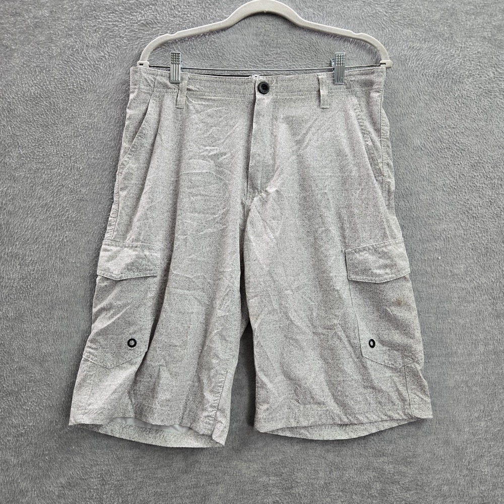 No Fear Men Shorts 32 Gray Cargo Pockets High Rise Mesh 11 in Inseam READ